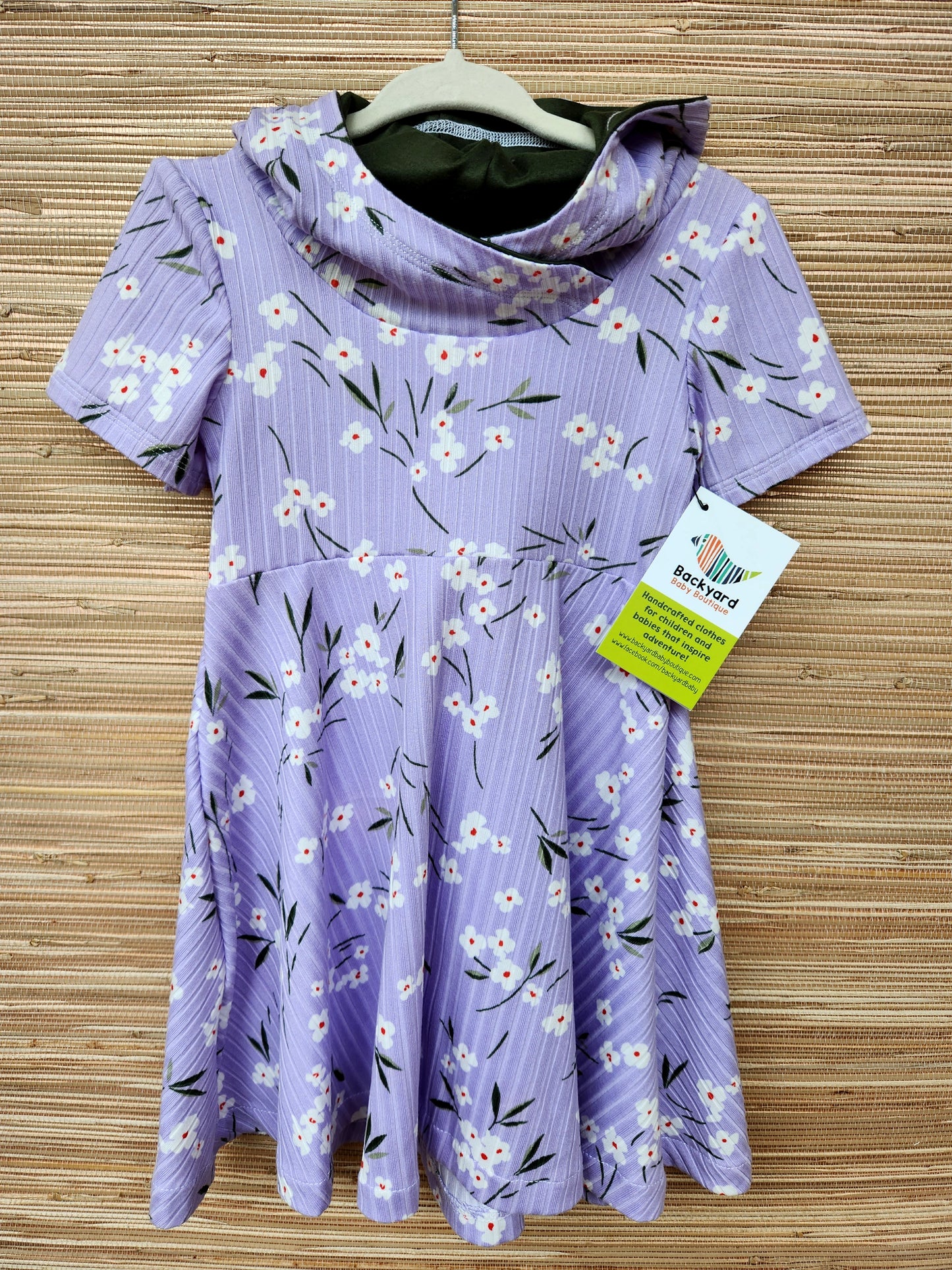 Lavender Floral Rib Knit GWM 2 dress(1-3Y)