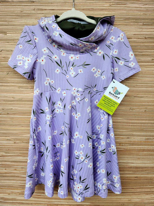 Lavender Floral Rib Knit GWM 2 dress(1-3Y)