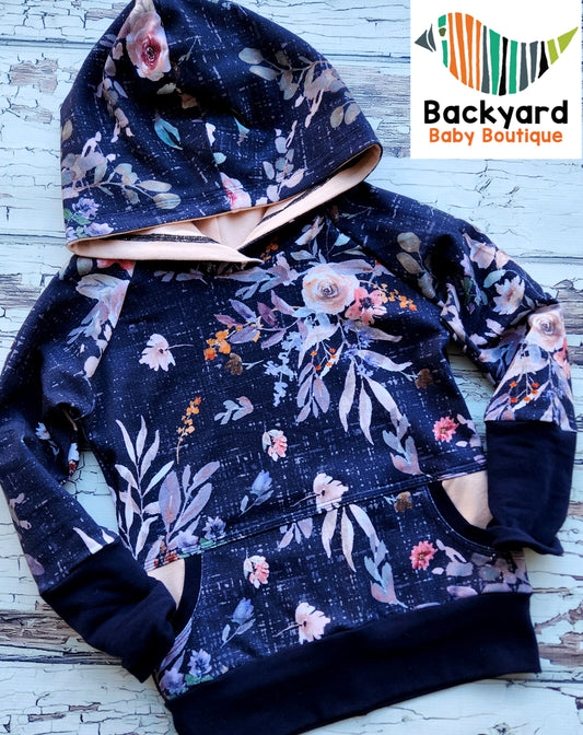 Rustic Floral GWM 2 Pocket Hoodie (fits approx 9m-3t)