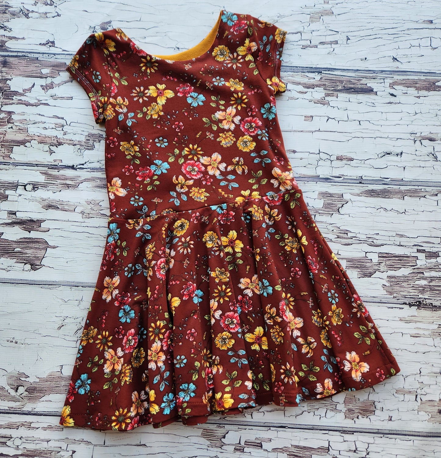 4T Rust Floral Dress