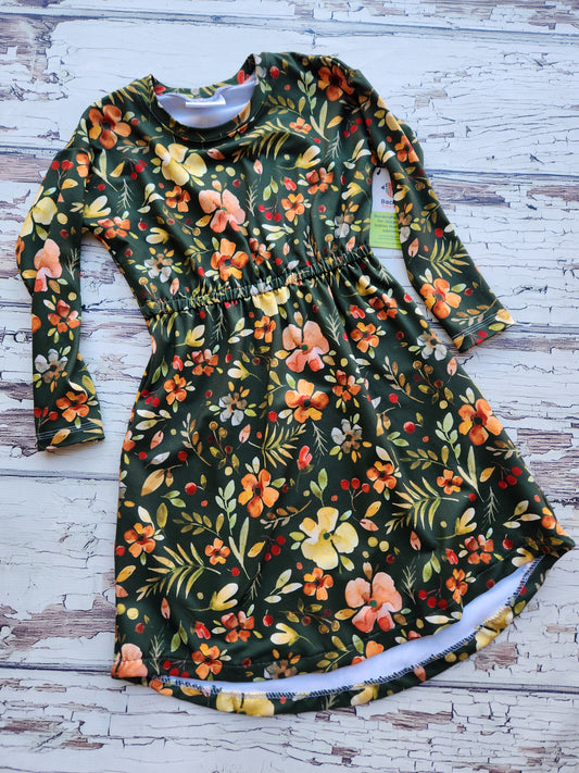 SIZE 5T OLIVE FLORAL DEERCREEK DRESS