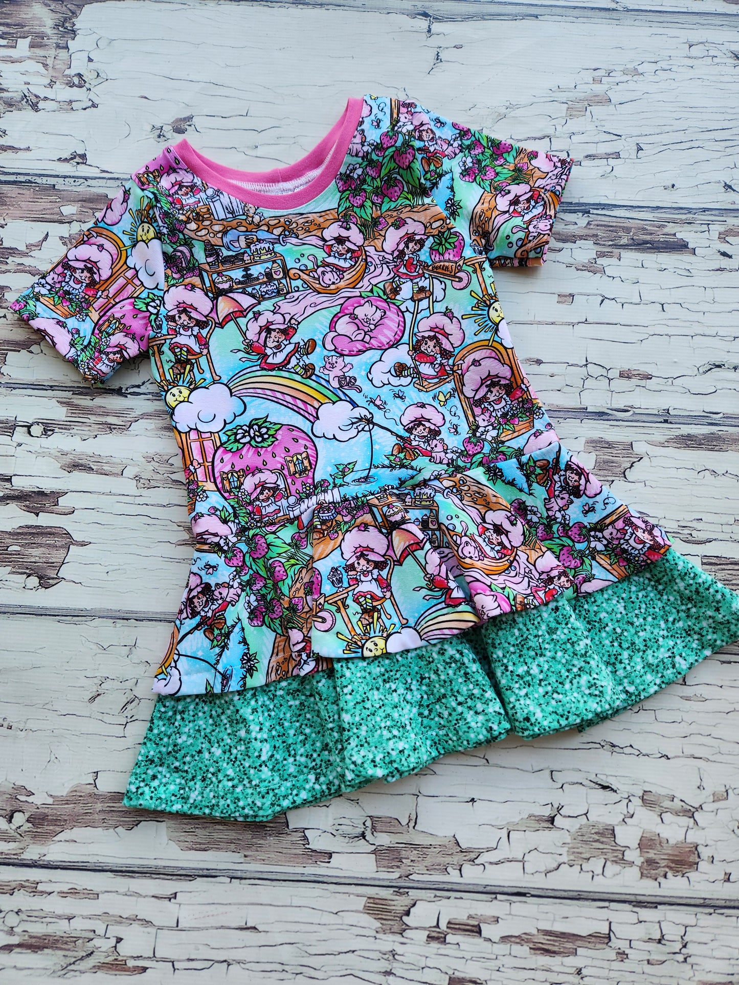 SIZE 5T STRAWBERRY SHORTCAKE DOUBLE PEPLUM