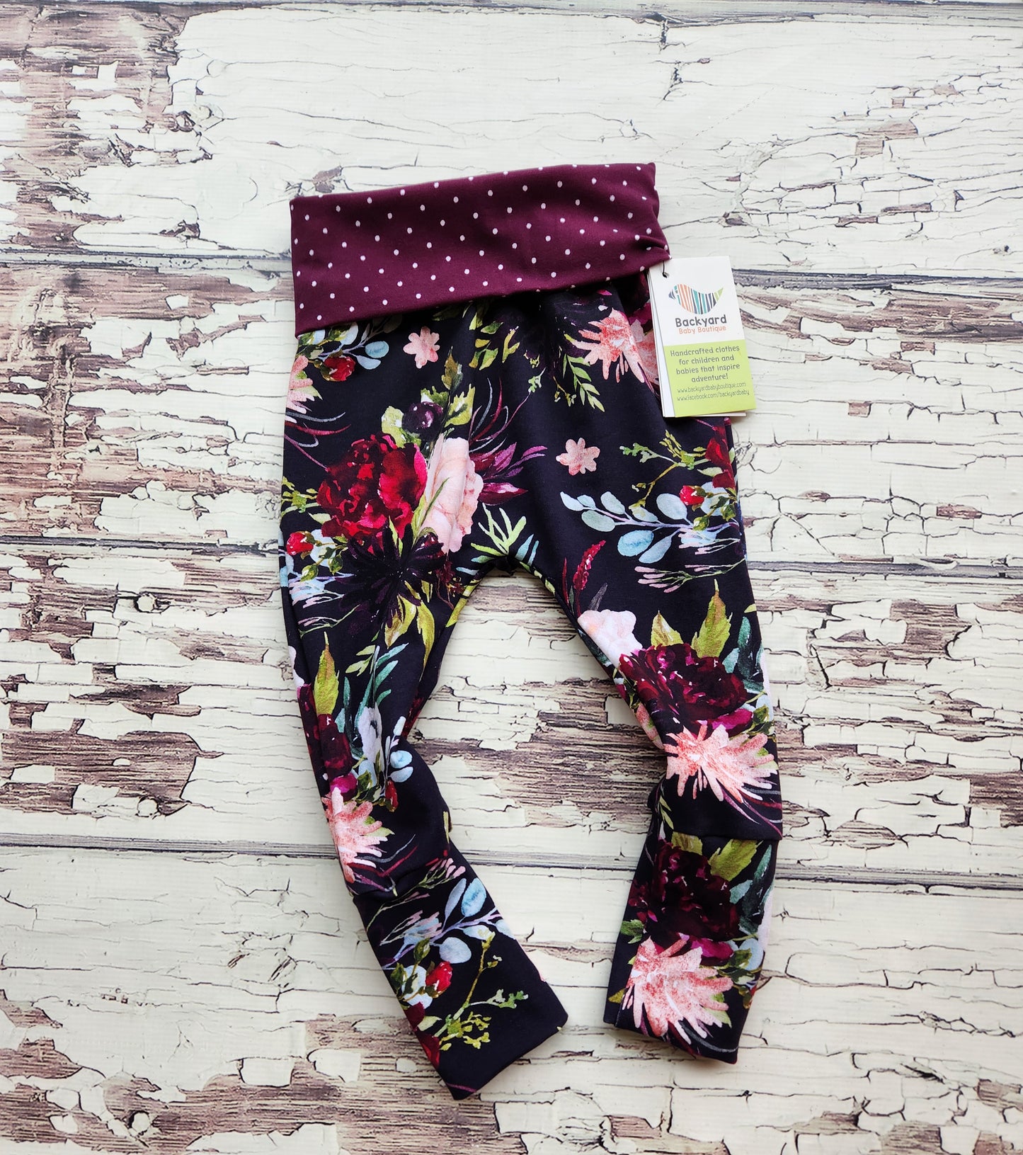 Navy with Dot Floral GWM 2 Pants