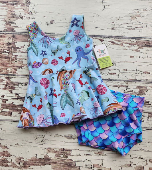 OCEAN/MERMAID Peplum/BUMMIES Set 3T