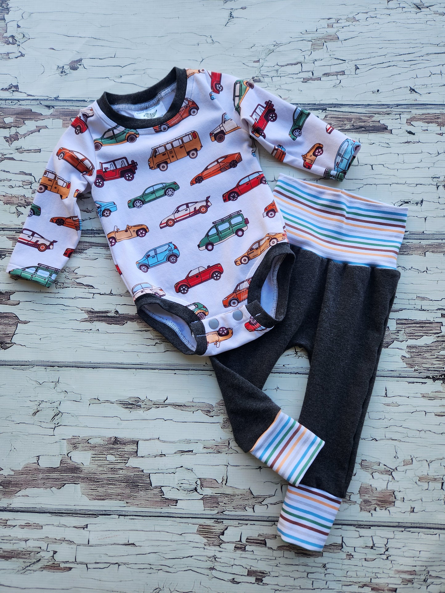 Retro Cars Onesie Set 3m