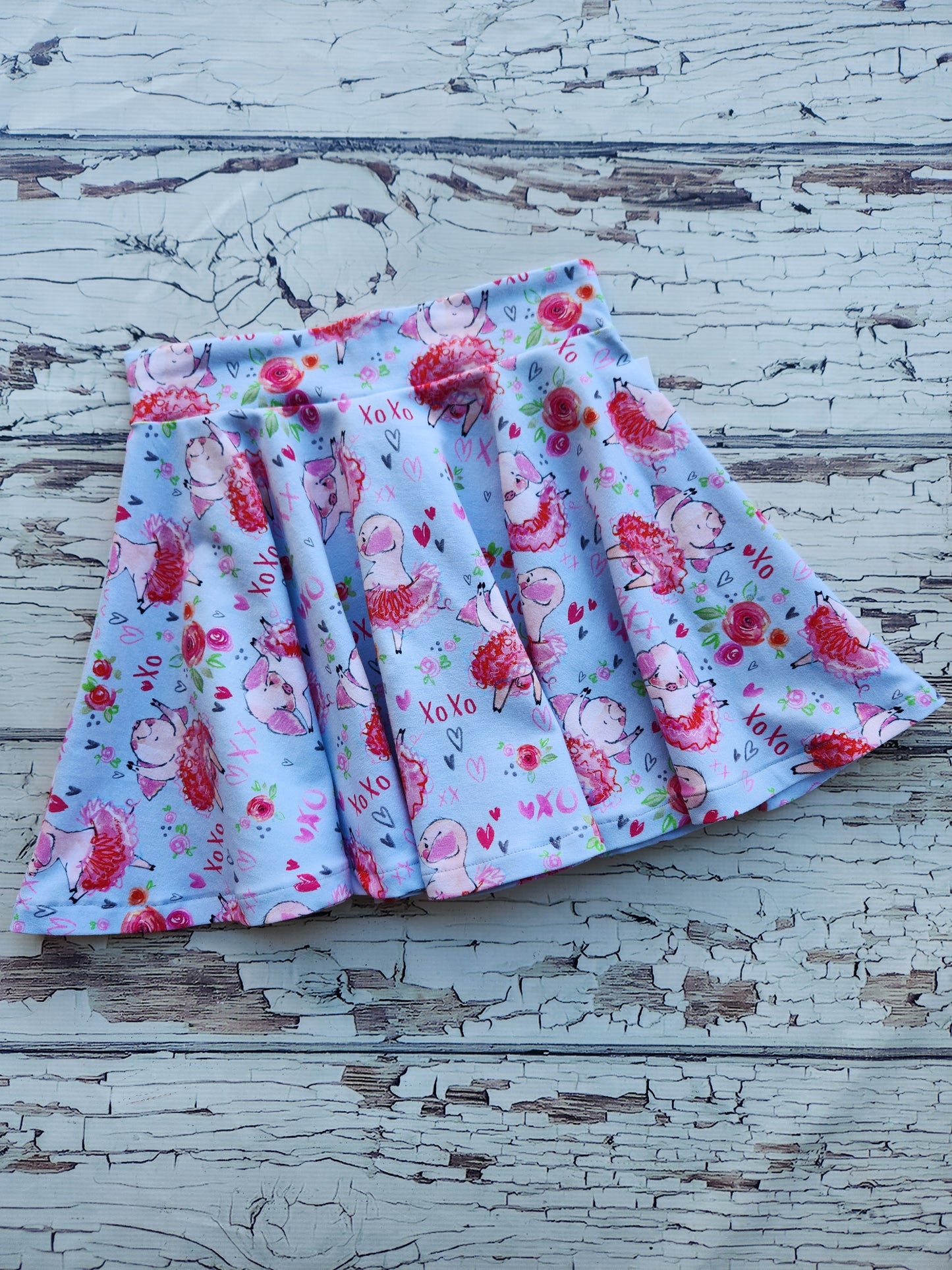 Piggy in tutu Circle Skirt, size 8