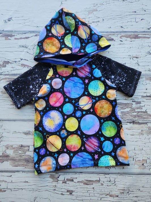 Planets Hooded Raglan 4t