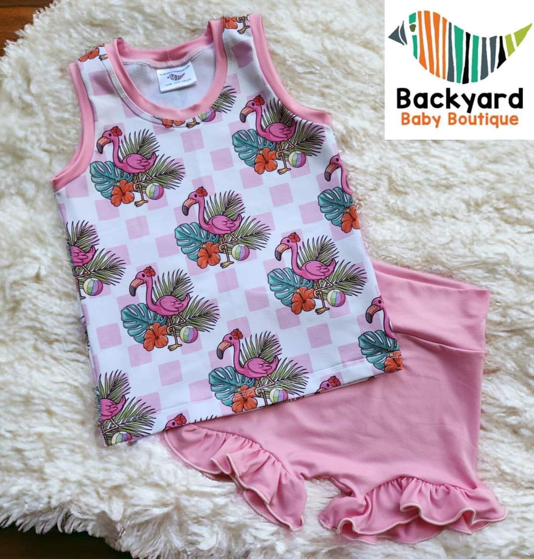 Flamingos Tank Set 4t