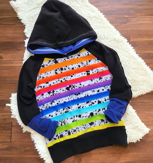 Rainbow Stripe Splash GWM 2 Hoodie (9m-3t)