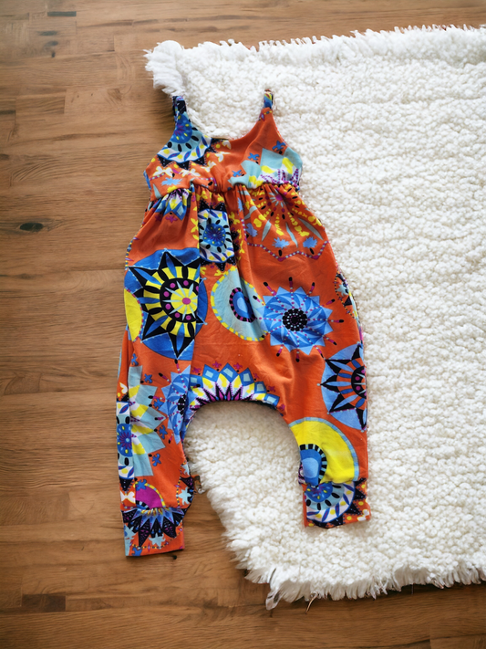 Orange Burst Napa Romper 3m