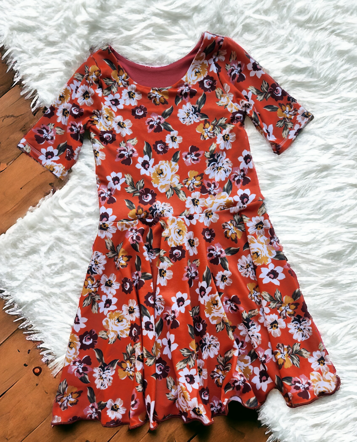 Size 7 Rust Floral Dress