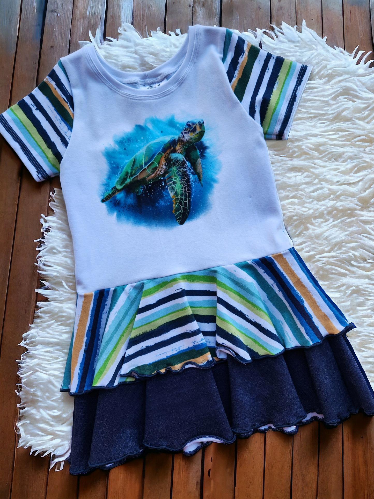 Size 6 Sea Turtle Peplum