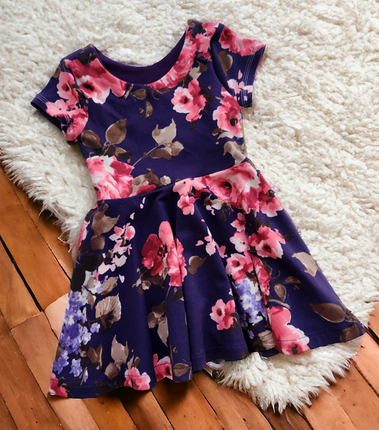 9-12M Purple Floral Dress