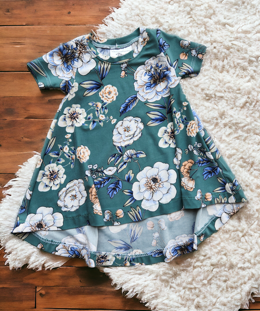 0-3M Sage Floral T-shirt Dress