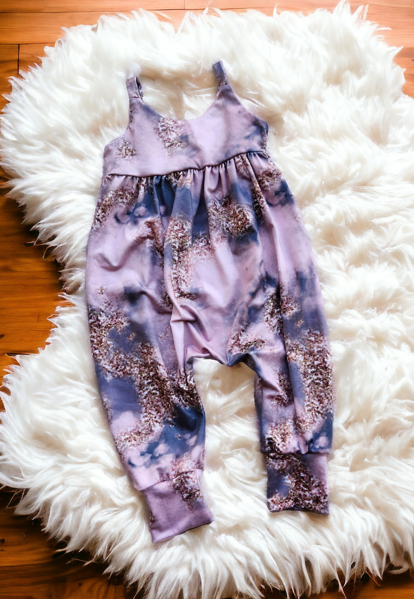 Blush Glitter Brushstoke Napa Romper, 18m