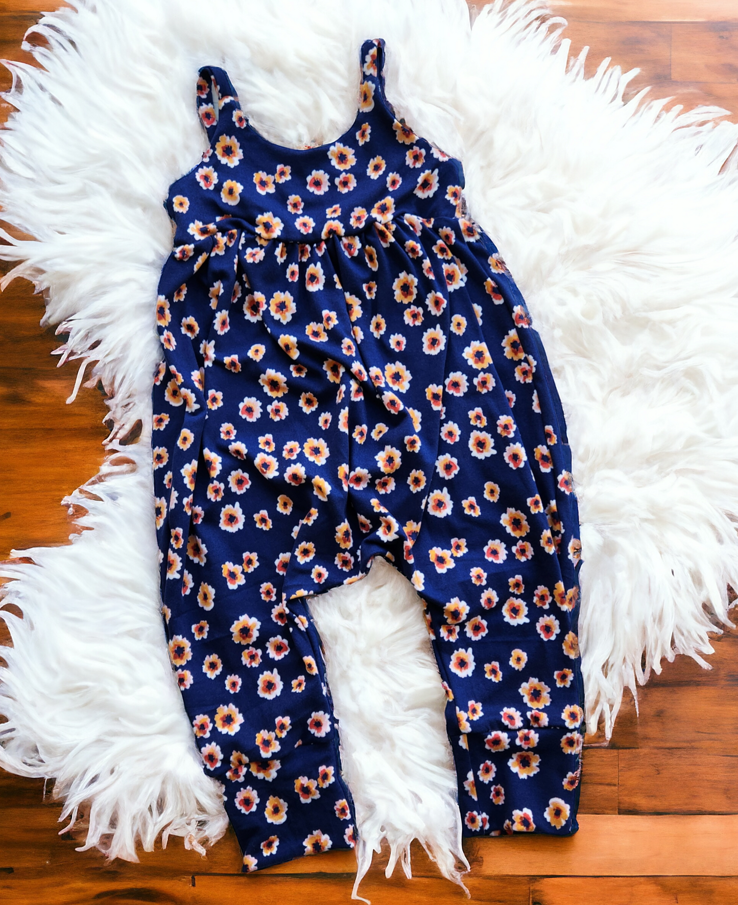 3M Navy Floral Napa Romper