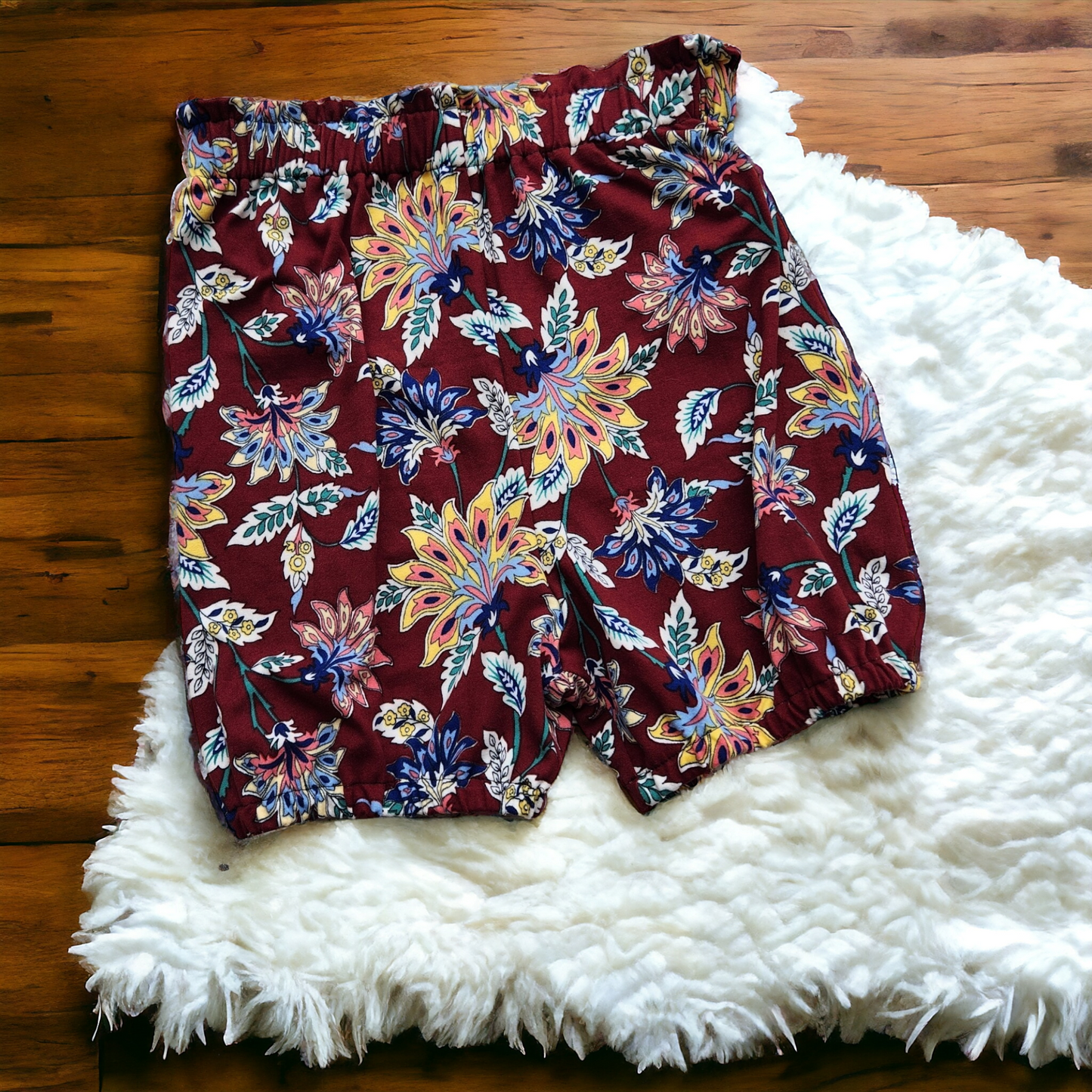 paisley Burgundy flower Bloomies 5t