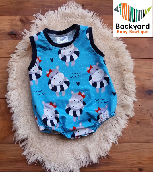 6/9m Hippo Breezy Romper