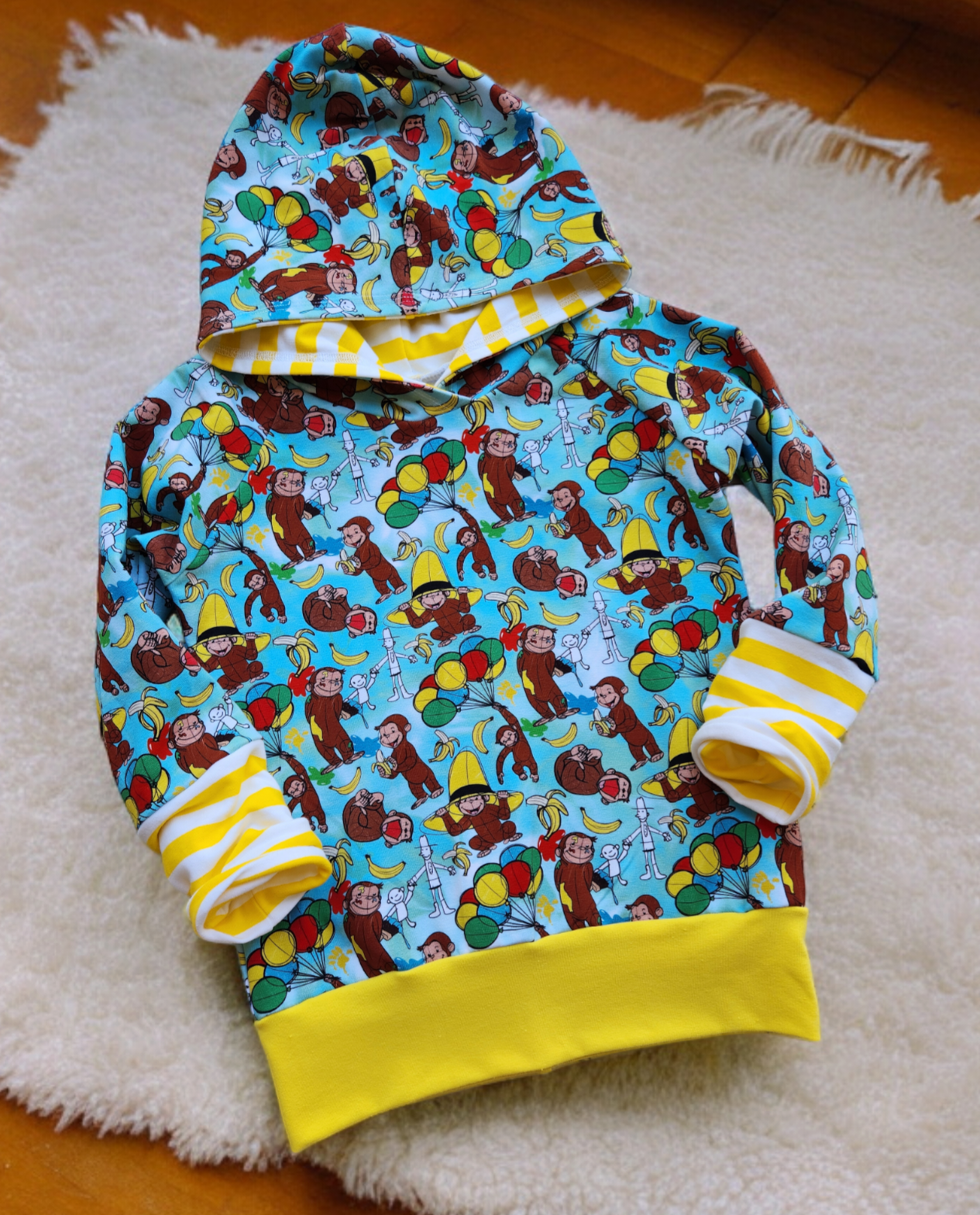 Curious Monkey Hoodie GWM 2 (9m-3t)