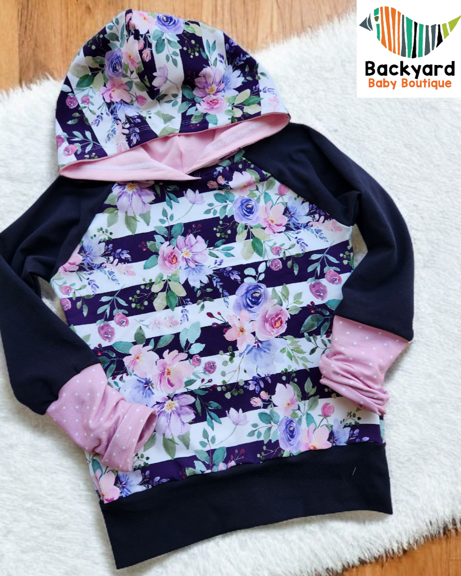 Floral Stripe GWM 3 Hoodie (3-6t)