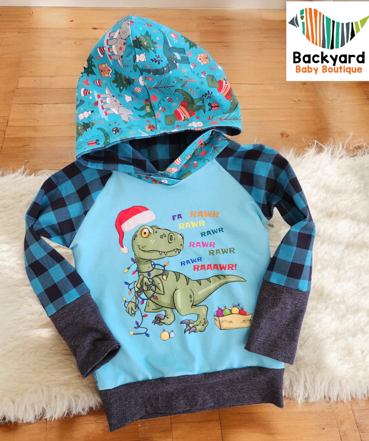 Holiday Dino Panel GWM 2 Hoodie