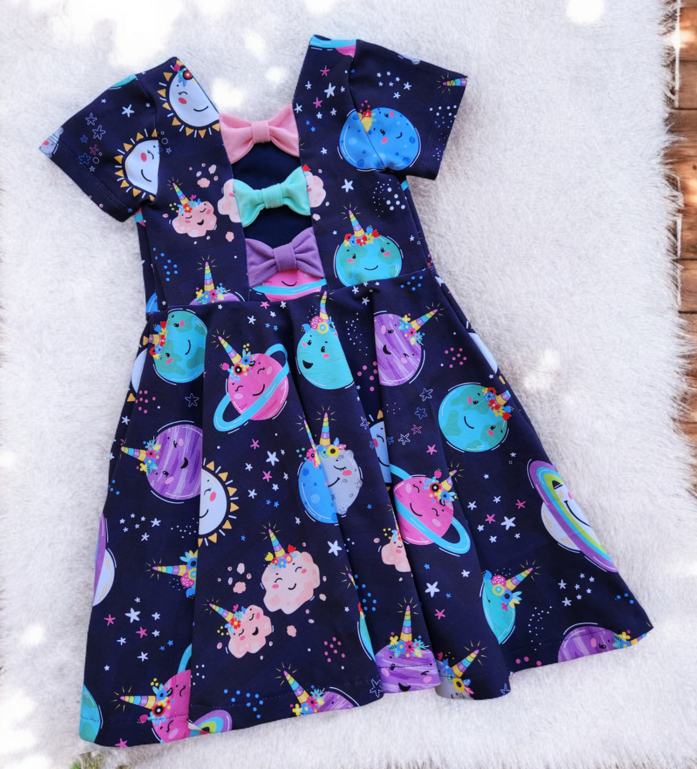 4T uniplanets Bow Back Dress