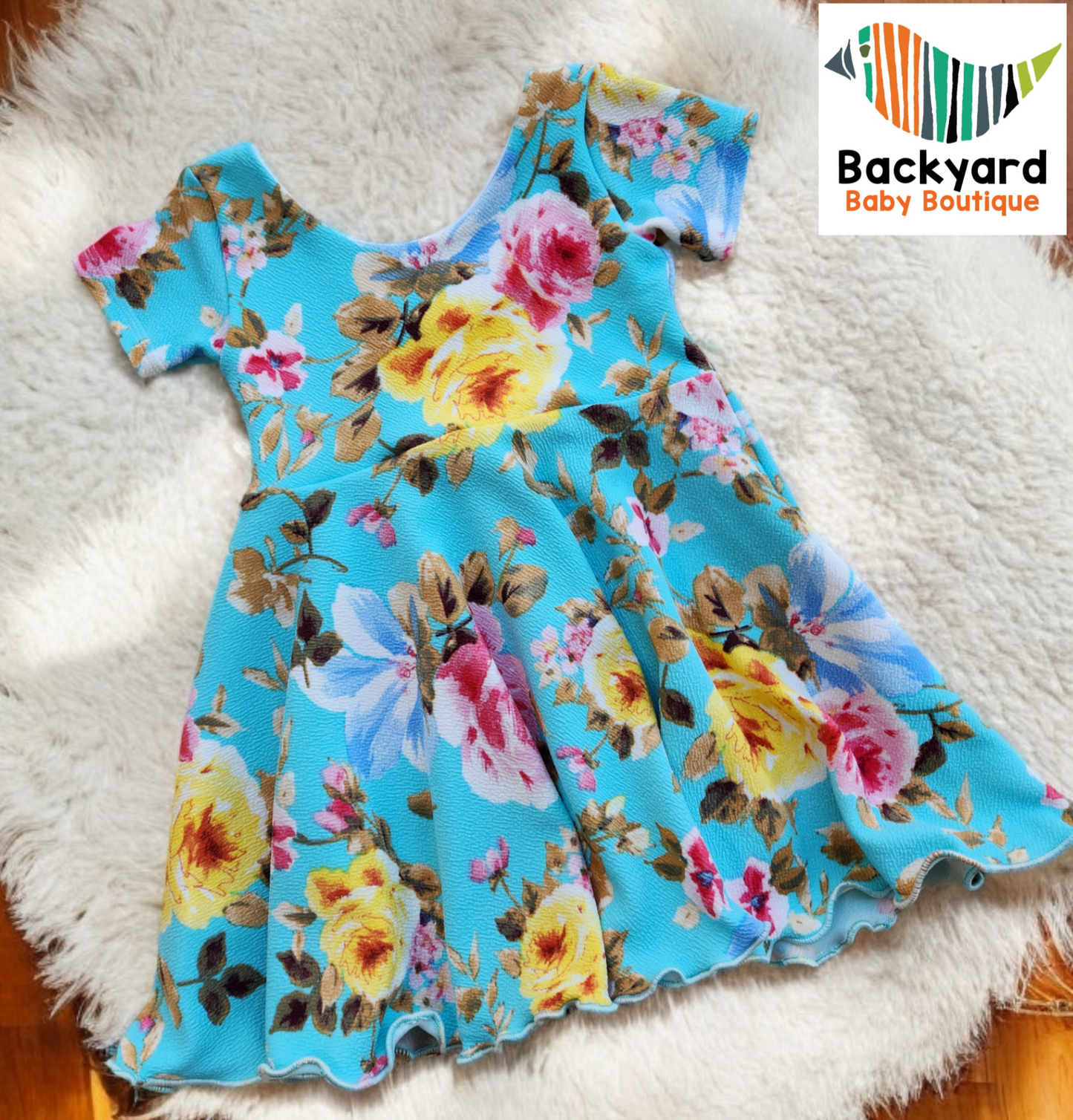 2T Spring Blue Floral Dress