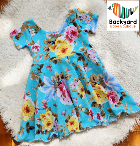 2T Spring Blue Floral Dress