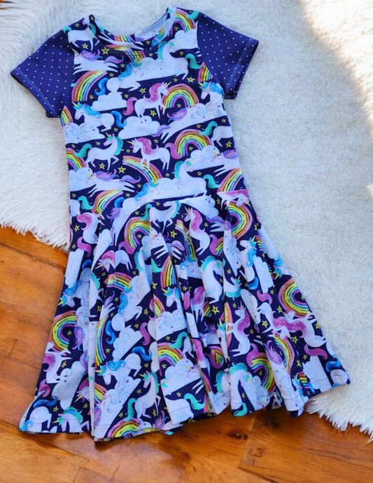 Size 8 Unicorns and Rainbows Dress