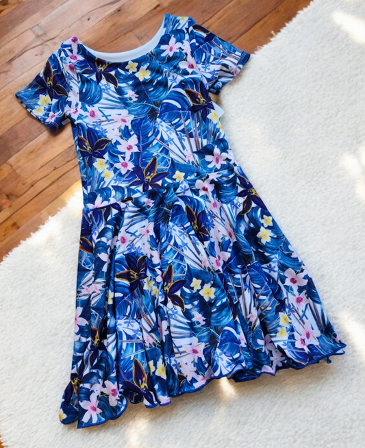 Size 8 Navy Tropical Floral Dress