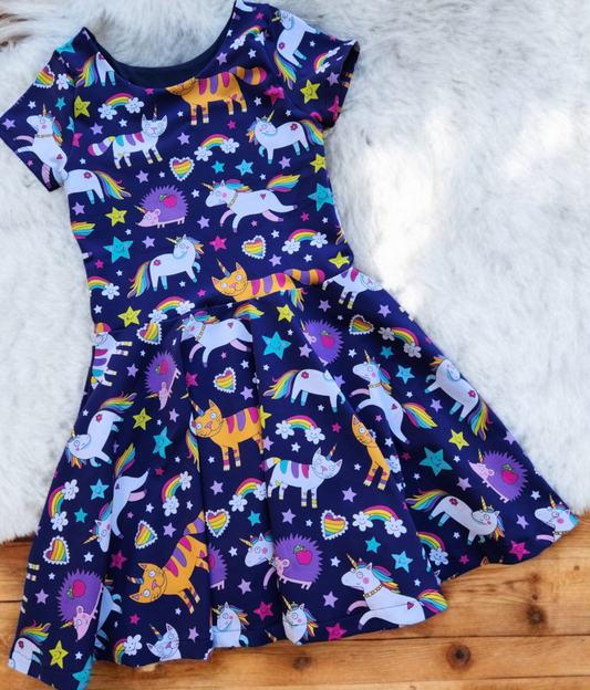 SIZE 7 unicorn animals DRESS