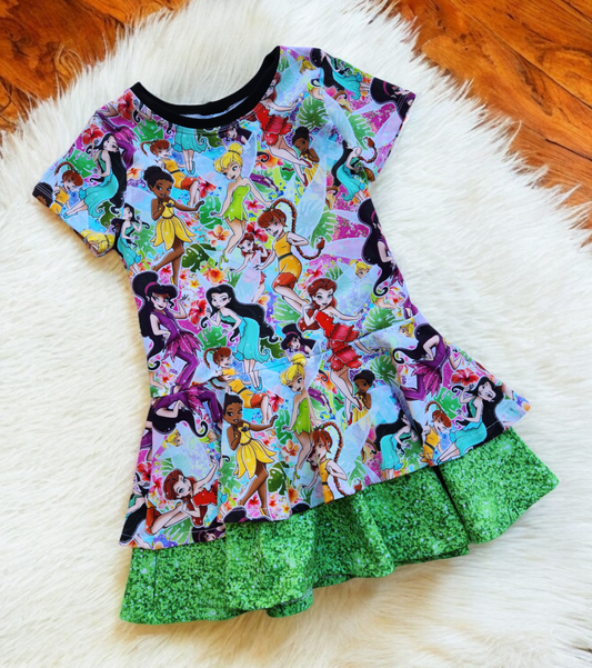 Size 7 Fairy Friends Double Peplum