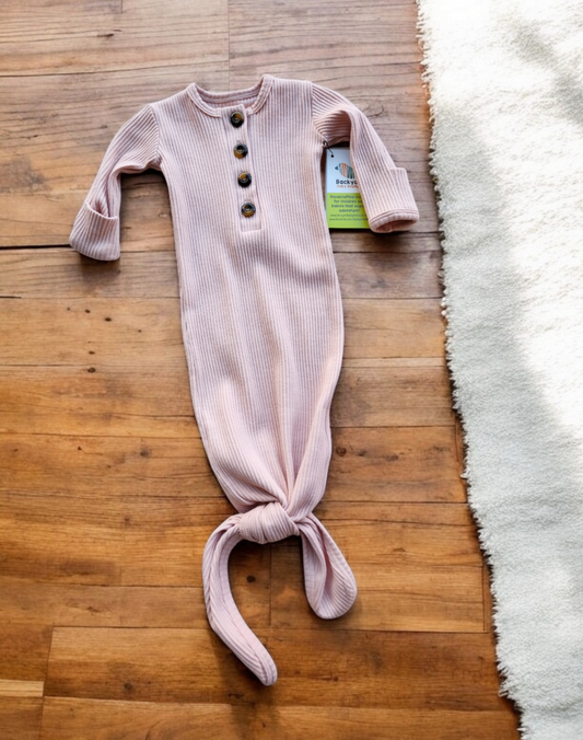 Blush Rib Infant Gown