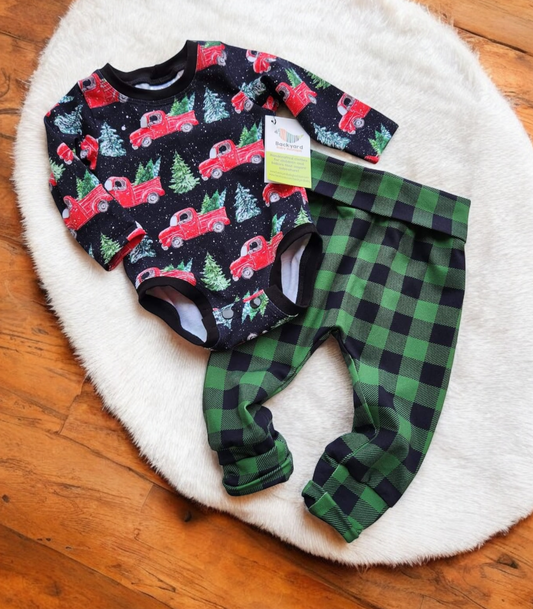 HOLIDAY Trucks Onesie Set 3m