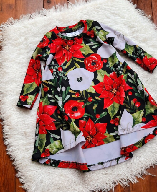 6/9M Poinsettia Tshirt Dress