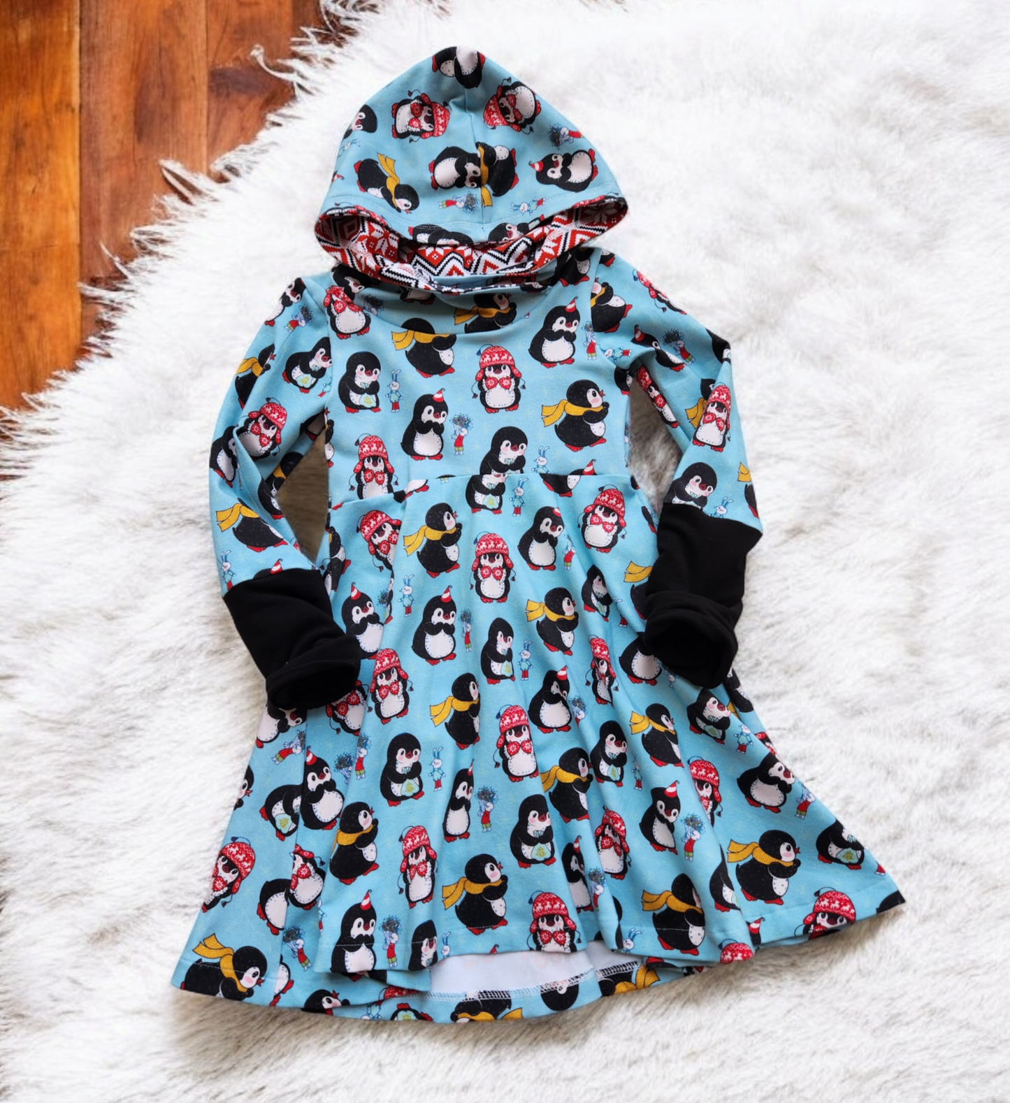 Penguins on lt. Blue GWM 3 Dress