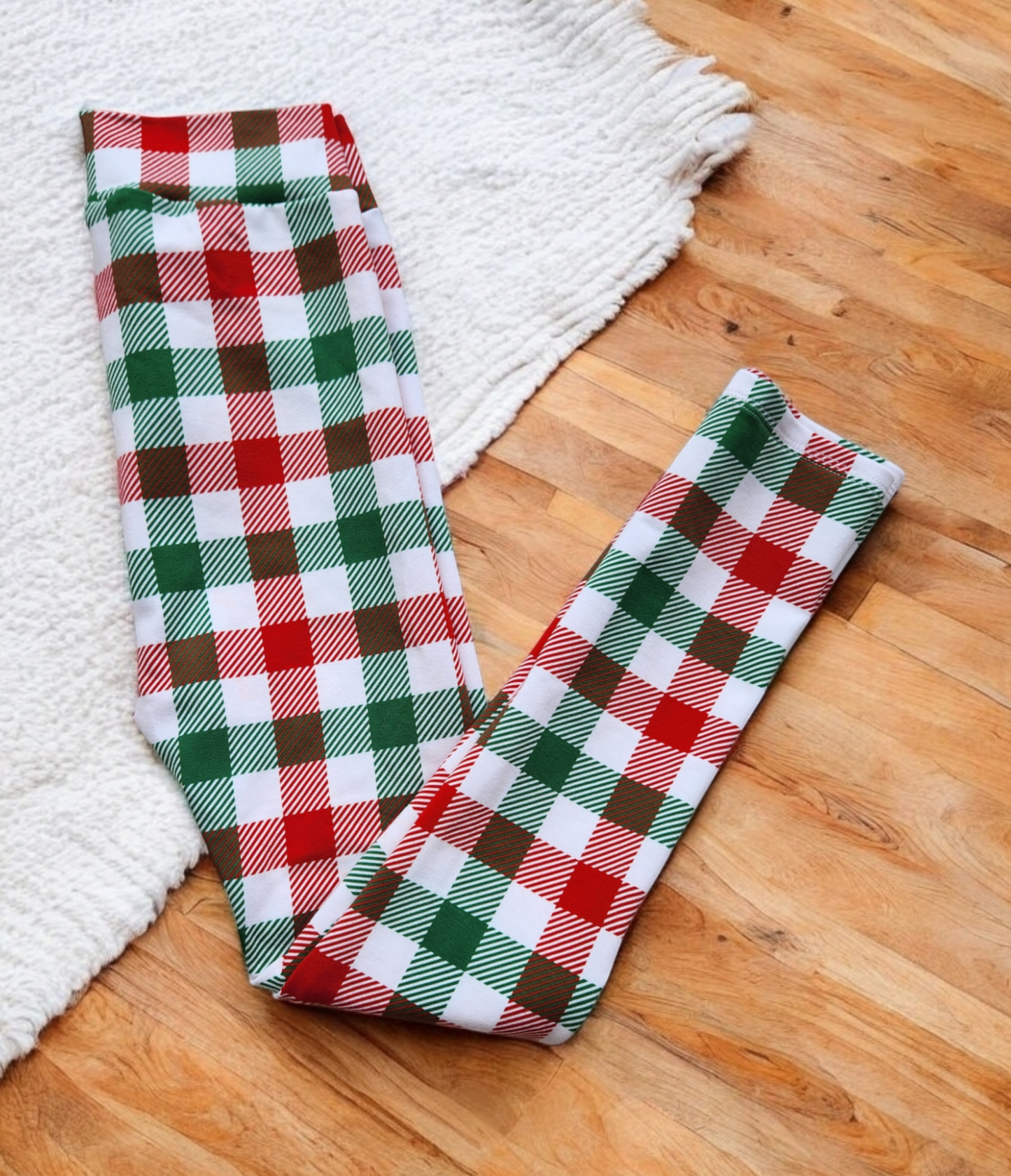 Size 6 Red/Green Buffalo Check Leggings