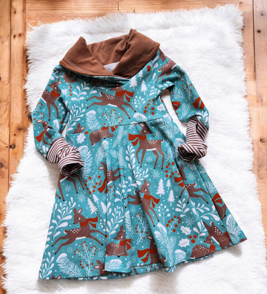 Mint Winter Deer GWM 2 dress