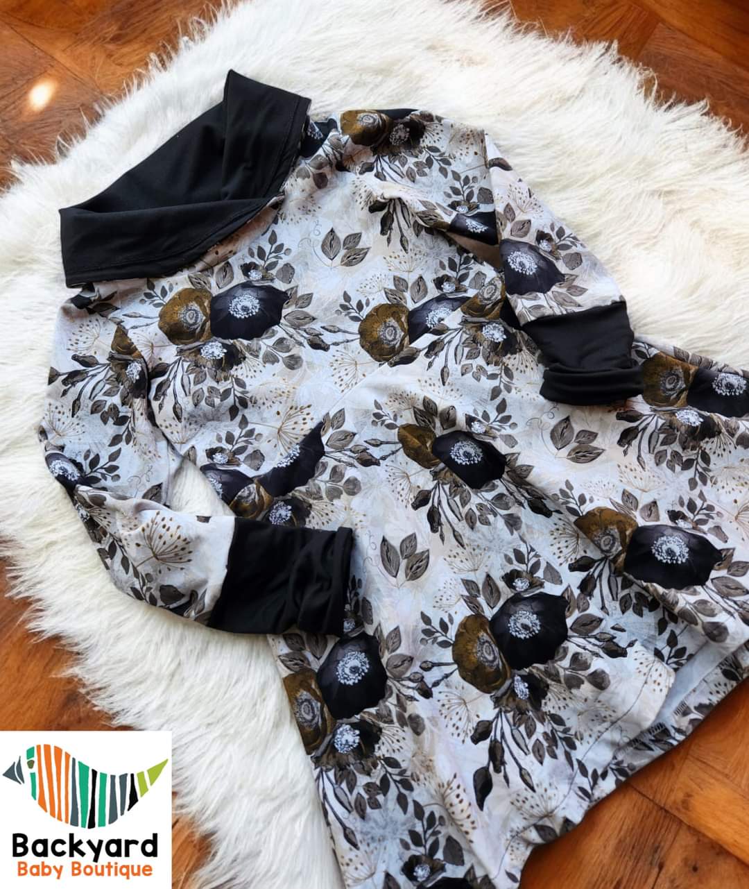 Black/Bronze Floral GWM 5 Peplum