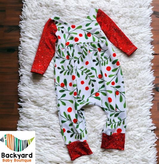 Holly Berry Napa Romper 6m