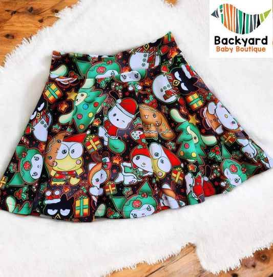 Size 8 Festive Kitty Skirt